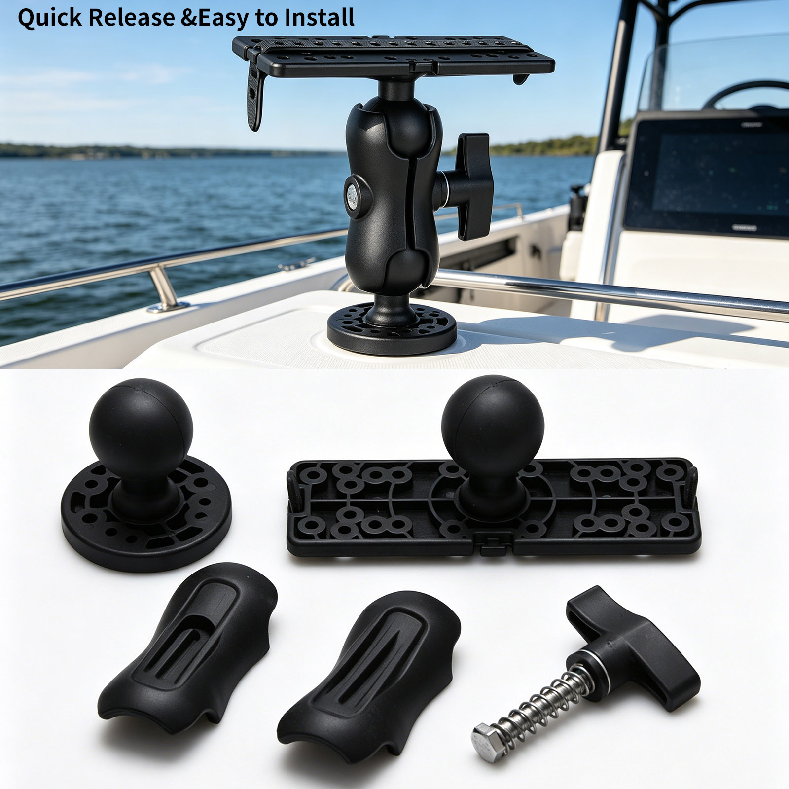 Fish Finder Mount - 360 ° Ayarlanabilir Balık Bulucu Montaj